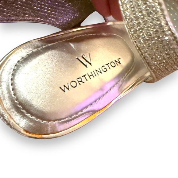 Worthington Dayne Silver Metallic Peep Toe Stiletto Heels Sz 6.5 - Picture 7 of 15